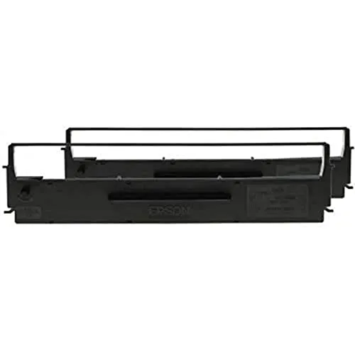 Epson C13S015647 Fabband, Nylon passend für LX300, 2x4 Millionen Zeichen Doppelpack, Schwarz