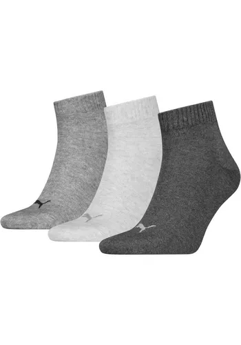 PUMA Kurzsocken PUMA UNISEX QUARTER PLAIN 3P (3-Paar, 3 Paar) Atmungsaktiv, Rippenbündchen, weiche Baumwollmischung