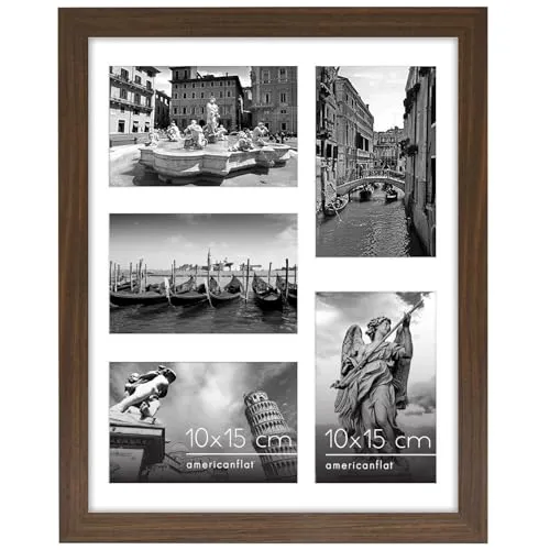 Americanflat Bilderrahmen Collage 10x15 cm Walnuss in braun von Americanflat