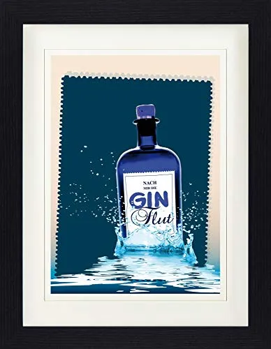 1art1 Alkoholische Getränke Poster Nach Mir Die Gin-Flut Gerahmtes Bild Mit Edlem Passepartout | Wand-Bilder | Im Bilderrahmen 40x30 cm