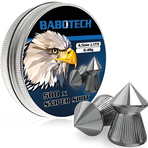 Präzisions 4.5mm Diabolos mit Spitz Kopf von Babotech für Luftgewehr Luftpistole in Einer Dose