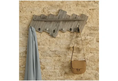 HTI-Living Wandgarderobe Rustikale Wandgarderobe aus Holz im Vintage-Design (Stück, 1 St., 1 Wandgarderobe ohne Dekoration), Kleiderhaken Wandhaken Hakenleiste