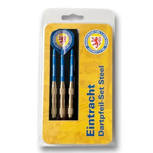 Eintracht Braunschweig Dart Dartpfeil-Set Steel, bestehend aus 3 Dartpfeilen, 3 Flights