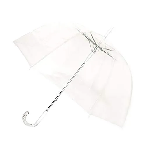 SMARTBULLE Regenschirm Lang Transparent - Modischer Glockenregenschirm mit automatischer Öffnung - Stockschirme mit 85cm Durchmesser, windfest und mit transparentem Stoff für optimalen Durchblick – perfekt für stilvolle Frauen an regnerischen Tagen.