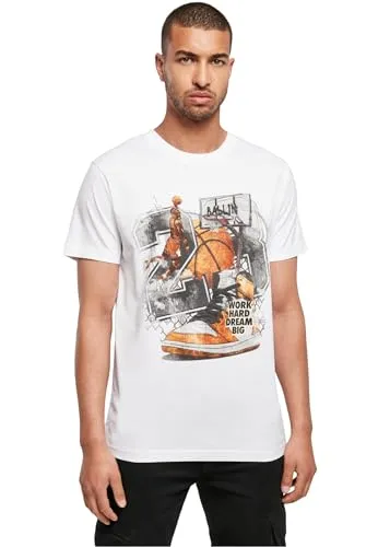 Mister Tee Herren Vintage Ballin Tee White, 4XL