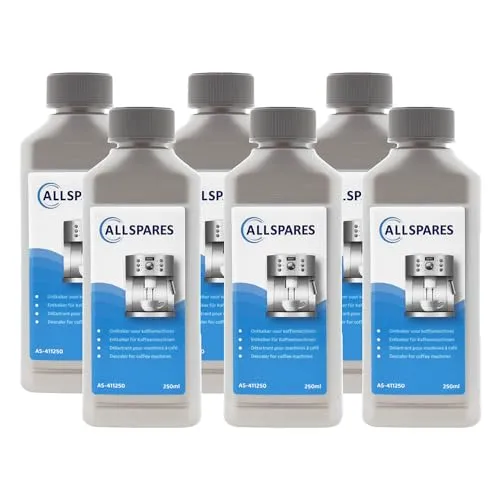 AllSpares universal Entkalker (6 x 250ml) für Kaffeemaschinen geeignet für Philips Saeco CA6700 und Gaggia 21001681