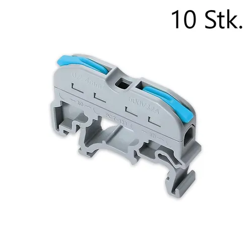 10Stk Reihenklemme Blau für Hutschiene Verbindungsklemme Hebelklemme Kabelklemme