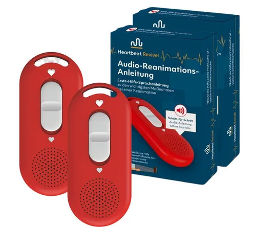 Heartbeat Revivel Erste-Hilfe-Set mit Audio-Anleitung - Kompaktes Erste-Hilfe-Set für Zuhause und unterwegs. Sofort startklar ohne App oder Internet. Ideal für schnelle Unterstützung in Notfällen. Enthält 2 Teile für einfache Handhabung und Sicherheit!  