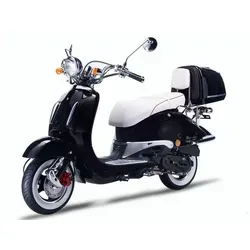 Motorroller Strada mit Top Case 125 ccm 85 km/h, Euro 5, schwarz, Sitzbank weiß, GT Union - Schwarz