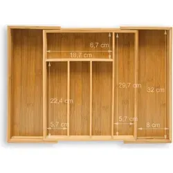 Besteckkasten Bambus 48 cm ausziehbar