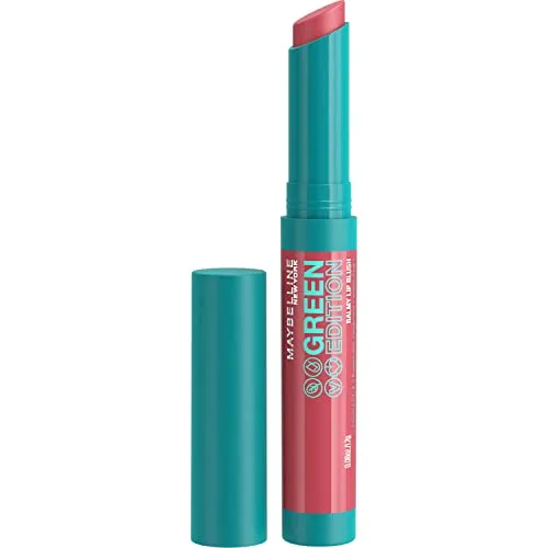 Maybelline New York Pflegender Lippenstift mit glänzendem Finish, Vegane Formel mit natürlichen Inhaltsstoffen, Green Edition Balmy Lip Blush, Nr. 009 Lightning, 1 Stück