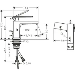 hansgrohe Tecturis E Einhebel-Waschtischmischer 80