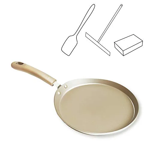 Crepes Pfanne Pfannkuchenpfanne Induktion Palatschinken Pfanne Pfannkuchen Bratpfanne Topf Pfanne Crepe Antihaftbeschichtung für Pfannkuchen Crepes Omeletts Palatschinken Aluminiumlegierung 20 cm