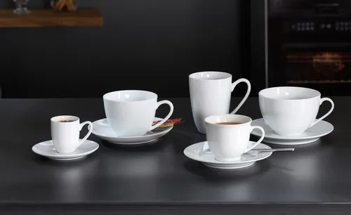 Ritzenhoff & Breker BIANCO Tasse Espresso 80 ml 6er Set - Thermobehälter: Hochwertige Porzellan-Tassen im zeitlosen Design, perfekt für jeden Anlass und einfach kombinierbar.