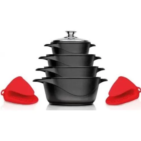 Produktbild Smile MGK12 Kochtopf Set aus geschmiedetem Aluminium und Gusseisen, 4-teilig