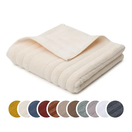 liebling Handtuch Luxus Bio Baumwolle, Serie Marseille, 770 gr. / m², 50 x 100 cm, Ökotex, 60 Grad, saugstark, schnelltrocknend, Farbe: Creme