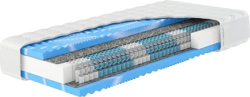 Premium-Taschenfederkernmatratze XXL Gelstar T-1000, 25cm Komforthöhe - Matratzen mit 7 Liegezonen und Geltouch Auflage für optimalen Schlafkomfort. Der atmungsaktive Bezug mit 3D-Klimaband sorgt für ein angenehmes Schlafklima.