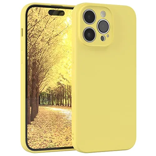 EAZY CASE - Silikonhülle für iPhone 14 Pro Max Hülle Silikon Case Gelb weich stoßfeste Handyhülle Schutzhülle mit Kameraschutz Dünn Premium Schutz Cover TPU Phone Bumper in Pastell Hellgelb Matt