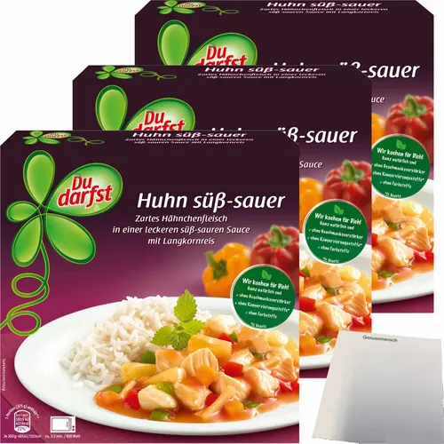 Du darfst Menü Huhn süß-sauer 3er Pack 3x375g Packung usy Block
