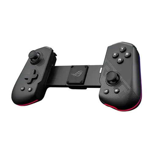 Asus ROG Tessen - Mobiler USB-C-Controller, 500 Hz Bildwiederholfrequenz für reaktionsschnelles Gaming, mit Aura-RGB-Beleuchtung und Pass-Through-Ladung