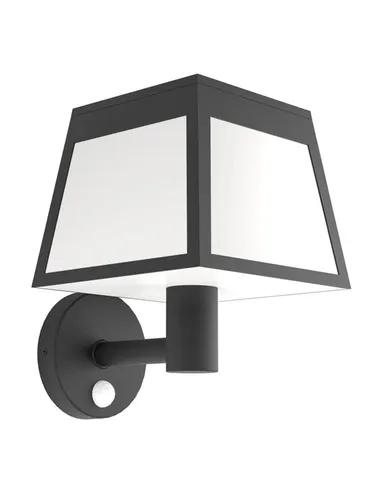 EGLO Altilia Solar Wandlampe mit Sensor Schwarz/Weiß 901073 - Solarbetriebene Wandlampe mit integrierten Sensor, ideal für den Außenbereich und umweltfreundlich.