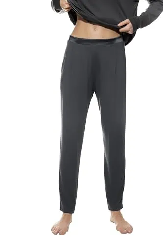 Mey Nachtwäsche Serie Pure Chic Damen Yoga Pants Thunder Grey M(M) - Schlafanzughosen für Damen, stilvolle Eleganz und maximaler Tragekomfort mit flexiblem Komfortbund für Bewegungsfreiheit.