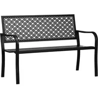 Furnicato Gartenbank Aus Metall 2-Sitzer mit Blumenmuster - Elegante Gartenbank aus wetterbeständigem Stahl für zwei Personen. Genießen Sie entspannte Stunden im Freien mit Komfort und Stil. Ideal für Garten und Terrasse.
