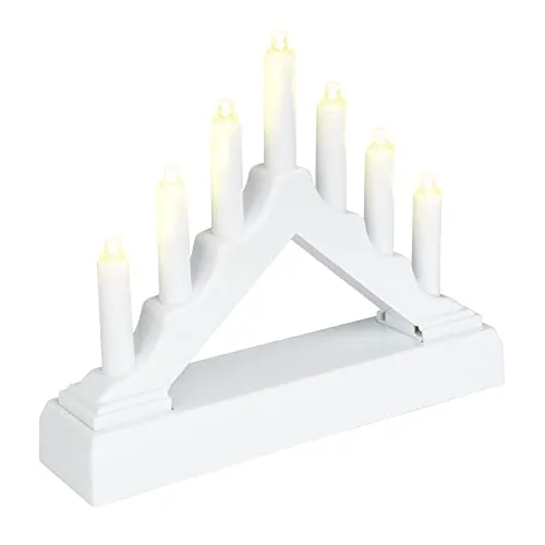Ideen mit Herz Mini LED-Lichterbogen | 15,6 cm x 13cm x 3,8 cm | Inkl. Timer-Funktion (weiß)