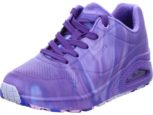 Skechers Damen Lowtop-Sneaker UNO Like Water - Sneaker mit auffälligem mehrfarbigem Marmorprint und Air-Cooled Memory Foam®-Innensohle für optimalen Tragekomfort und Dämpfung.