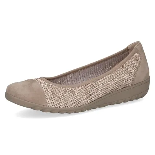 CAPRICE Damen Ballerinas flach, Braun (MUD Comb), 40 - Stylische Ballerinas mit AIRMOTION-Technologie für ein leichtes Tragegefühl. Wechselfußbett für individuelle Anpassung und optimalen Komfort. Ideal für jeden Anlass, mit elegantem 3,0 cm Absatz.