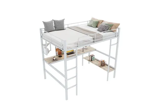 Odikalo Hochbett Schreibtischbett Jugendbett Regalen einem Bücherregal 90/140x200cm