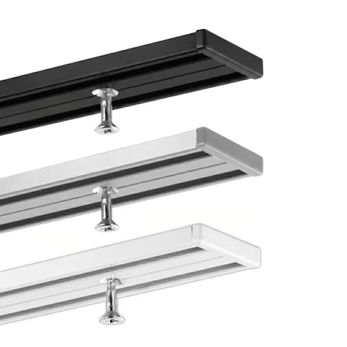 GARDINEUM 4,00 m Vorhangschiene aus Aluminium, weiß, 2-läufig - Hochwertige, vorgebohrte Vorhangschiene in elegantem Weiß, ideal für individuelle Raumgestaltungen. Komplett mit Gleitern, bietet eine einfache Installation und optimale Funktionalität.