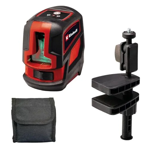 Einhell Kreuzlinienlaser TC-LL 2 G – Selbstnivellierend mit grünen Laserlinien - Messgeräte – Der Einhell TC-LL 2 G projiziert präzise grüne Laserlinien für exakte Ausrichtungen und ist ideal für Renovierungsarbeiten.