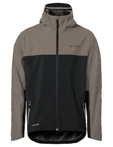 Vaude Moab Rain Jacket - Wasserdichte Fahrradjacke in XL schwarz/grau - Wasserdichte Radjacke mit atmungsaktiver Membran, ideal für Mountainbiker. Mit Kapuze und Belüftungs-RV für optimalen Komfort.