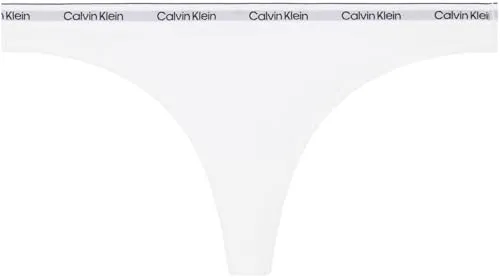 Calvin Klein Damen String mit Logobund, Weiß (White), XXL von Calvin Klein