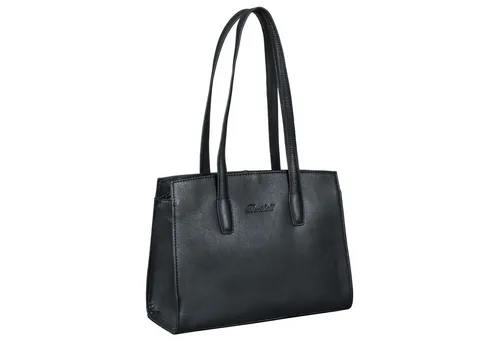 Benthill Henkeltasche Damen aus Echtleder - Henkeltasche aus hochwertigem Rindsleder mit Vintage-Design, ideal für stilvolle Frauen. Mit praktischem Reißverschlussfach und Platz für iPad oder Handy.