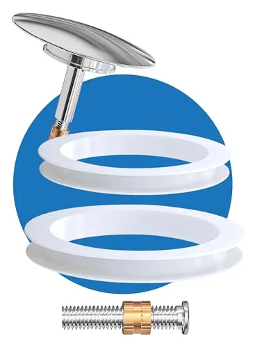 FEINER® [3-TLG.] Silikon Ersatz-Dichtungs-Set für Badewannenstöpsel Ø 72mm – Dichtungen Standard Ø 43mm + XL Ø 49mm + Schraube Ø 7,9mm & Kontermutter.