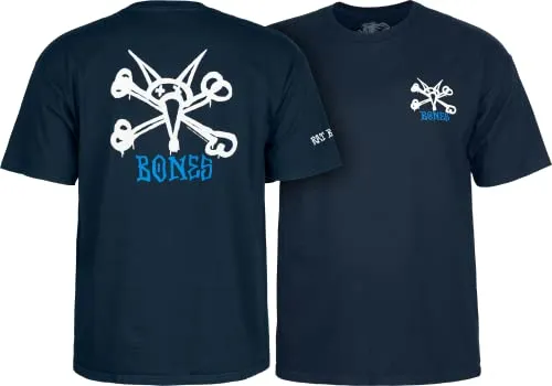Powell Peralta Rat Bones T-Shirt, Marineblau, Größe M