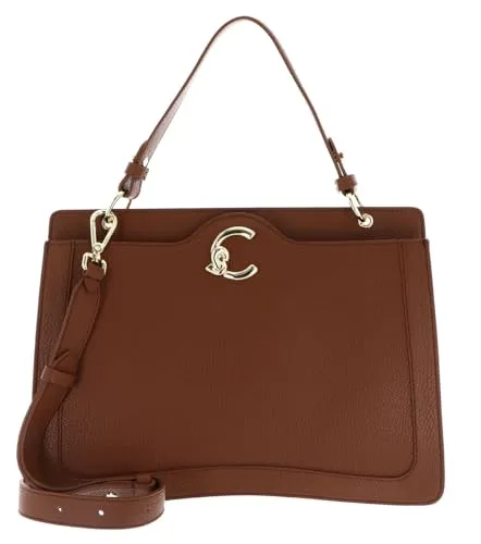 Coccinelle Leder Handtasche Schultertasche C-Me Handbag Grained Leather Cognac braun