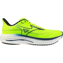 Mizuno Wave Rider 29 Neutralschuh Herren - Gelb/Blau, Größe 44,5 - Dynamischer Neutralschuh für Läufer, der Komfort und Stabilität vereint. Ideal für tägliche Trainingseinheiten mit atmungsaktivem Obermaterial und effizienten Dämpfungseigenschaften.