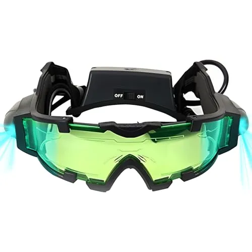 Gearmax®Nachtsichtgerät mit ausklappbarem LED-Licht, Nachtsichtbrille Nachtbeleuchtung Brille New Night Goggles für nächtliche Aktivitäten