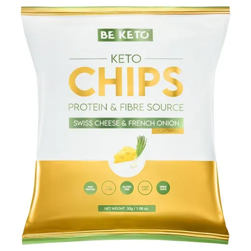 Produktbild BeKeto Keto Chips Schweizer Käse & Französische Zwiebel, 30 g