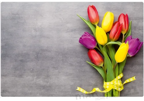 matches21 HOME & HOBBY Platzset Abwaschbare Tischsets 8er Set Blumen bunte Tulpen, (8-St), Platzsets als Tisch-Untersetzer und Tisch-Deko für Esstisch Teller