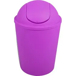 MSV Kosmetikeimer Abfalleimer Schwingdeckeleimer 5,5 Liter Kunststoff Lila - Lila