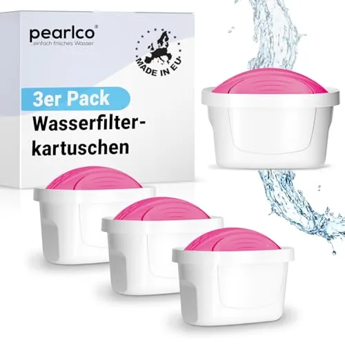 PearlCo - Magnesium unimax Pack 3 Filterkatuschen - Filterkannen für Trinkwasser - 3 Kartuschen mit Magnesium für bis zu 450 Liter Trinkwasser, verbessert den Geschmack und reduziert Schadstoffe.