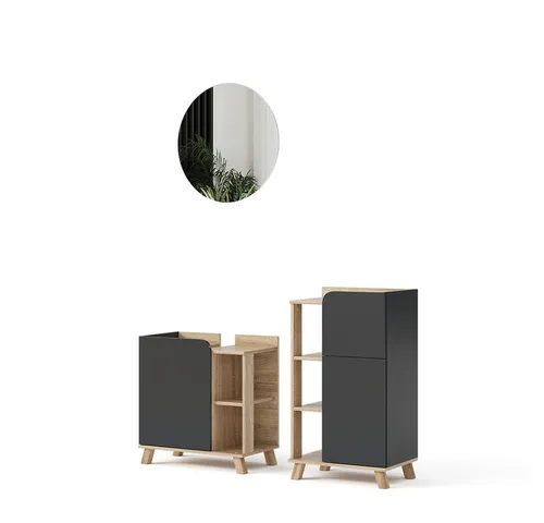 Vicco Badmöbel-Set Karen, Sonoma/Anthrazit, 3-teilig von Vicco