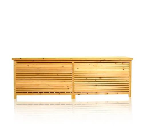 Feel2Home XXL Auflagenbox Gartentruhe Braun - Wetterfeste Kissenbox mit großzügigem Stauraum von 170x58x50 cm, ideal für Gartenkissen und als praktische Sitzbank einsetzbar.
