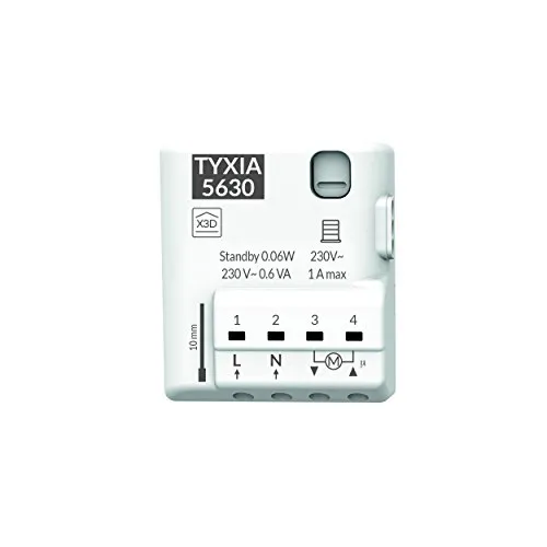 Delta Dore Tyxia 5630 Funk-Receiver für Rollladen - Rollladenschalter mit Smart Home Integration, ermöglicht präzise Steuerung per Tydom-App und Sprachassistenten für mehr Komfort und Energieeinsparungen.