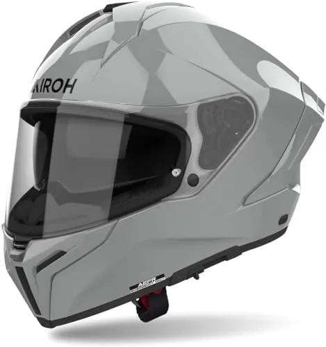 Airoh Matryx Color Motorradhelm mit Sonnenvisier - Integralhelm für Erwachsene in grau, mit integriertem Sonnenvisier und Notfallsystem-Polsterung (EQRS) für optimale Sicherheit und Komfort.