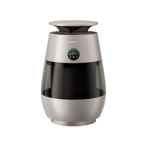 DREAME Haustier-Luftreiniger AP10, 360°-Luft-Unterdruck-Rückführungssystem mit fünfstufiger Reinigung. Transparenter Behälter, geschwungene Oberseite und LED-/Beleuchtung mit App-Steuerung